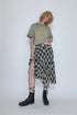 TARTAN CHECK TUCK SKIRT -BLACK-